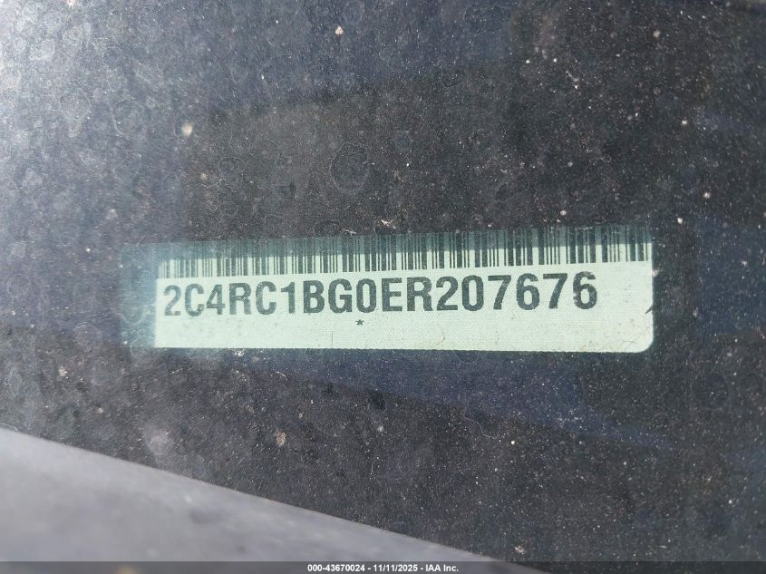 2014 Chrysler Town & Country Touring VIN: 2C4RC1BG0ER207676 Lot: 43670024