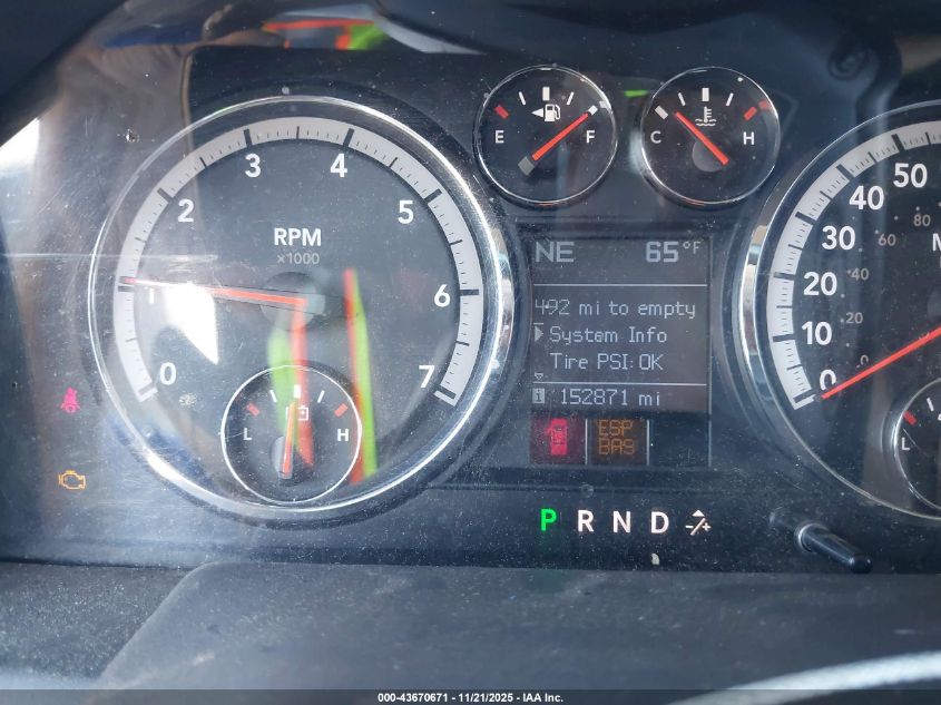 2009 Dodge Ram 1500 Slt/Sport/Trx VIN: 1D3HB13T19S718710 Lot: 43670671