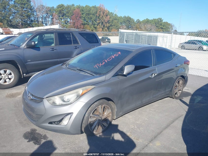 5NPDH4AEXEH498536 2014 HYUNDAI ELANTRA photo no. 2