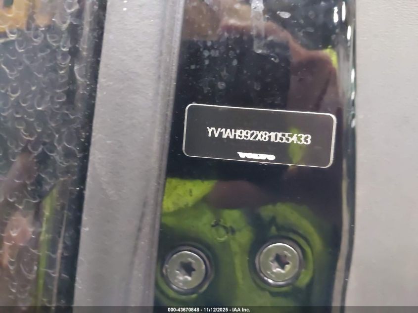 2008 Volvo S80 T6 VIN: YV1AH992X81055433 Lot: 43670848