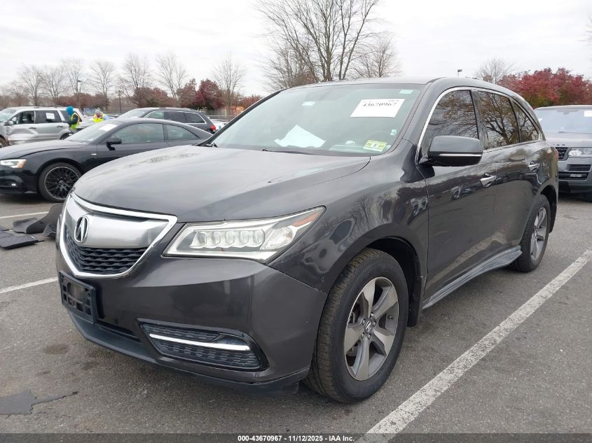 2014 Acura Mdx VIN: 5FRYD3H21EB010851 Lot: 43670967