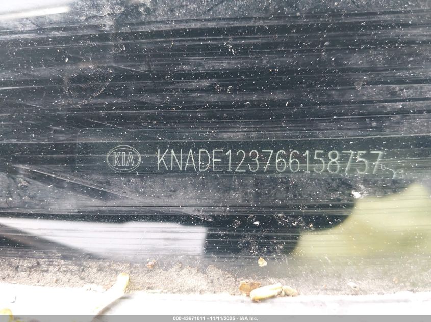 2006 Kia Rio Lx VIN: KNADE123766158757 Lot: 43671011