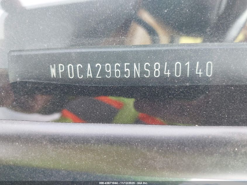 1992 Porsche 968 VIN: WP0CA2965NS840140 Lot: 43671044