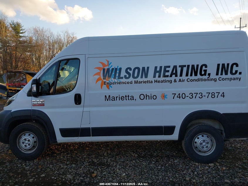 2019 Ram Promaster 2500 High Roof 136 Wb VIN: 3C6TRVCG9KE534012 Lot: 43671054