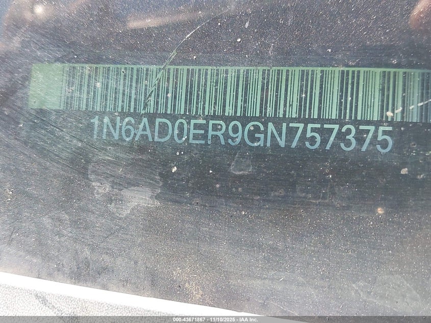2016 NISSAN FRONTIER DESERT RUNNER 1N6AD0ER9GN757375