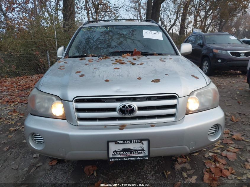 2006 Toyota Highlander V6 VIN: JTEEP21A760151975 Lot: 43672017