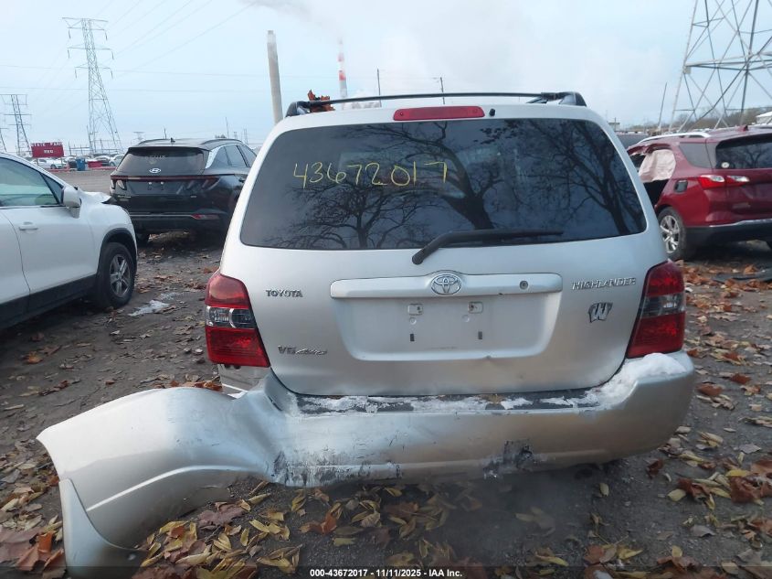 2006 Toyota Highlander V6 VIN: JTEEP21A760151975 Lot: 43672017