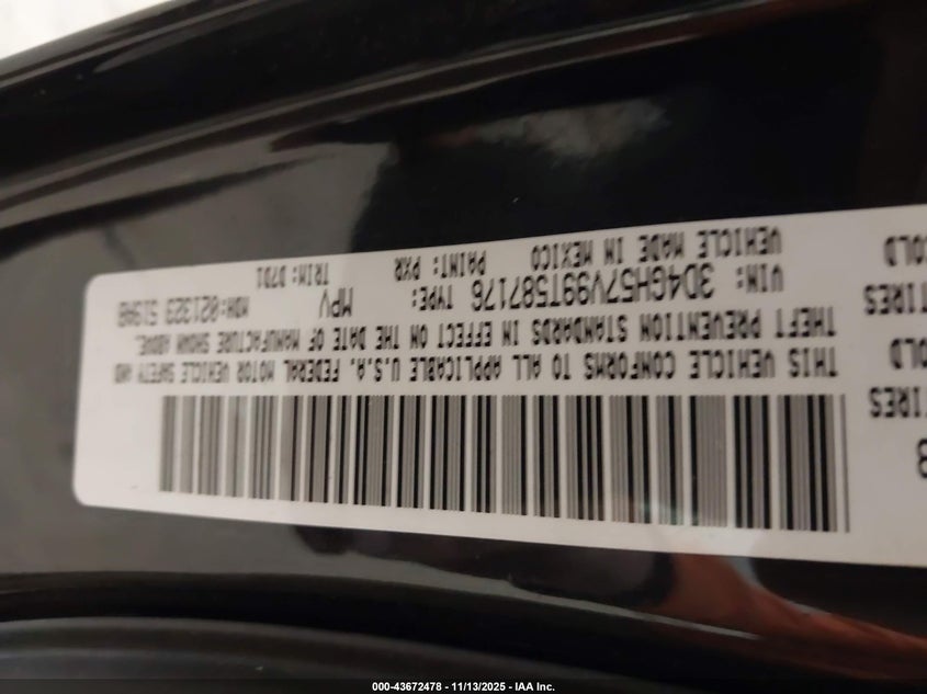 2009 Dodge Journey Sxt VIN: 3D4GH57V99T587176 Lot: 43672478