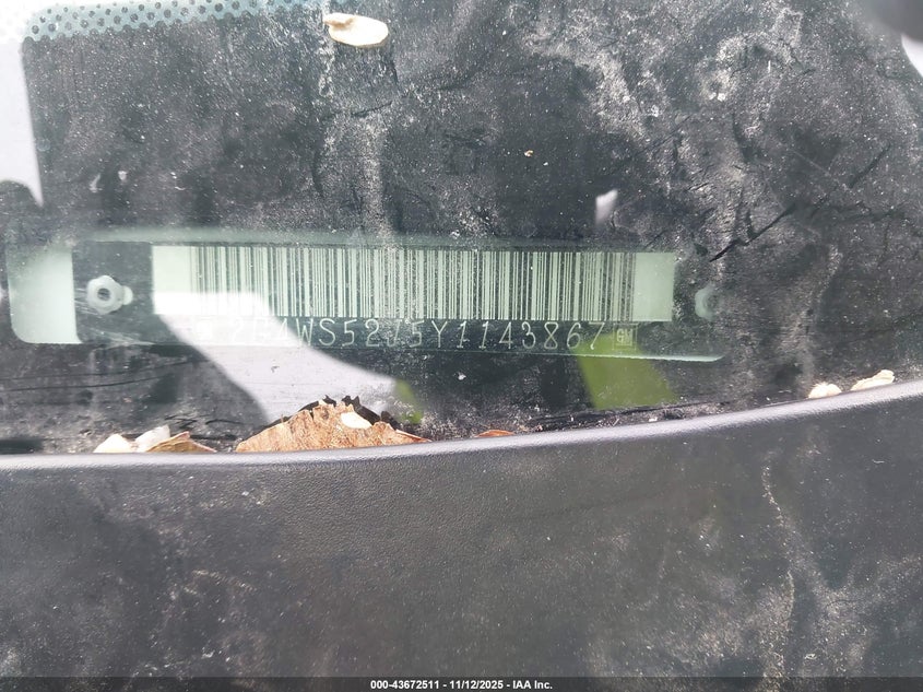 2000 Buick Century Custom VIN: 2G4WS52J5Y1143867 Lot: 43672511