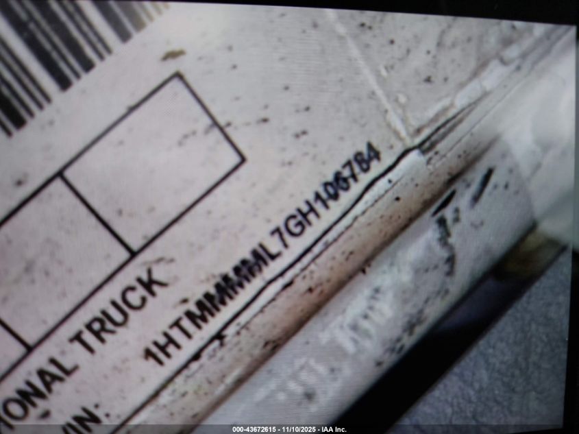 2016 International 4000 4300 VIN: 1HTMMMML7GH106784 Lot: 43672615