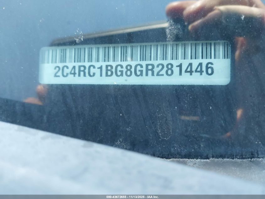 2016 Chrysler Town & Country Touring VIN: 2C4RC1BG8GR281446 Lot: 43672655
