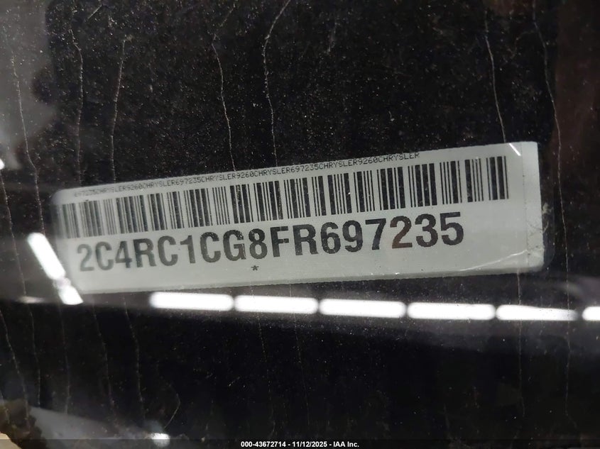 2015 Chrysler Town & Country Touring-L VIN: 2C4RC1CG8FR697235 Lot: 43672714