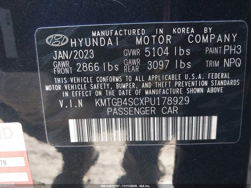 KMTGB4SCXPU178929 2023 GENESIS G80 photo no. 9