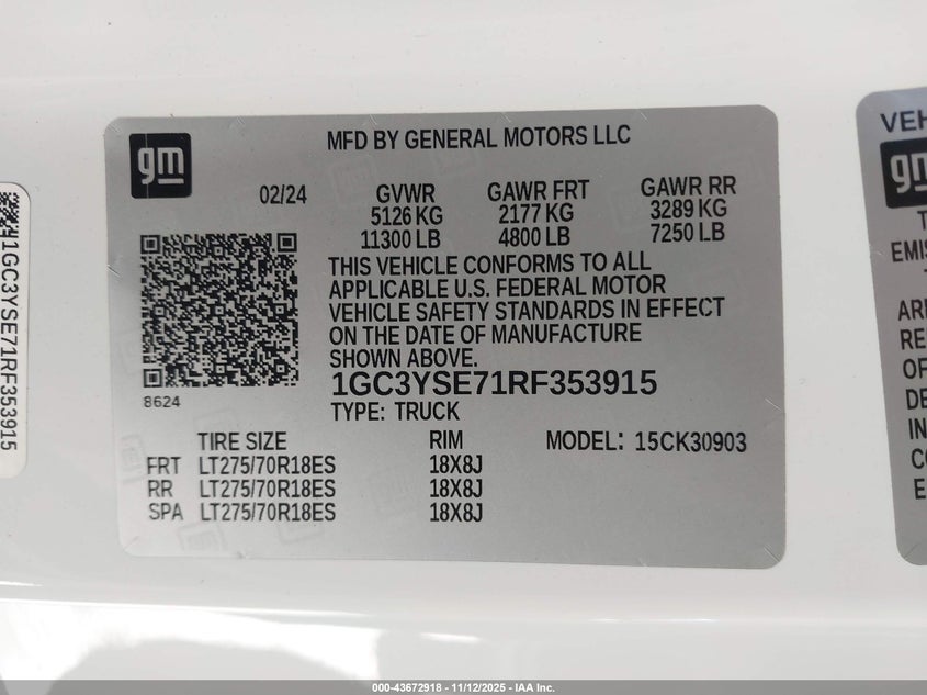 1GC3YSE71RF353915 2024 CHEVROLET SILVERADO photo no. 9