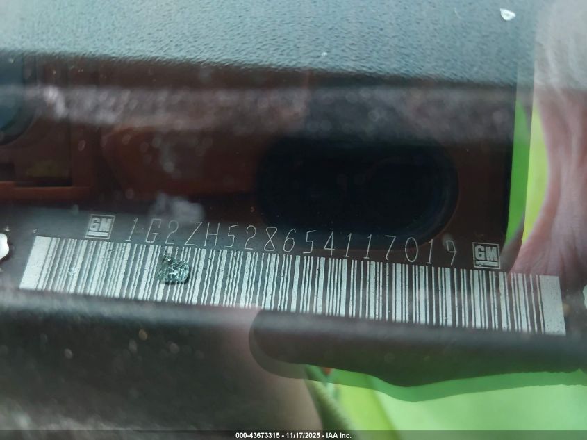 2005 Pontiac G6 Gt VIN: 1G2ZH528654117019 Lot: 43673315