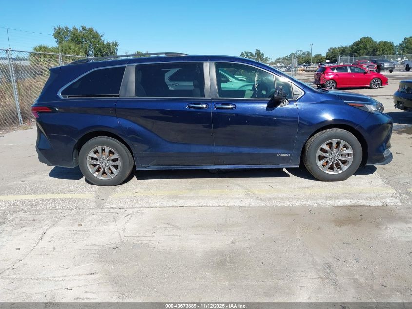 2021 Toyota Sienna Xle VIN: 5TDYRKEC3MS029177 Lot: 43673889