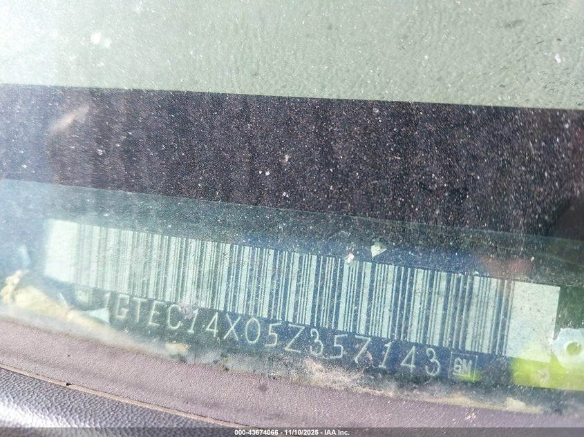 2005 GMC Sierra 1500 VIN: 1GTEC14X05Z357143 Lot: 43674066