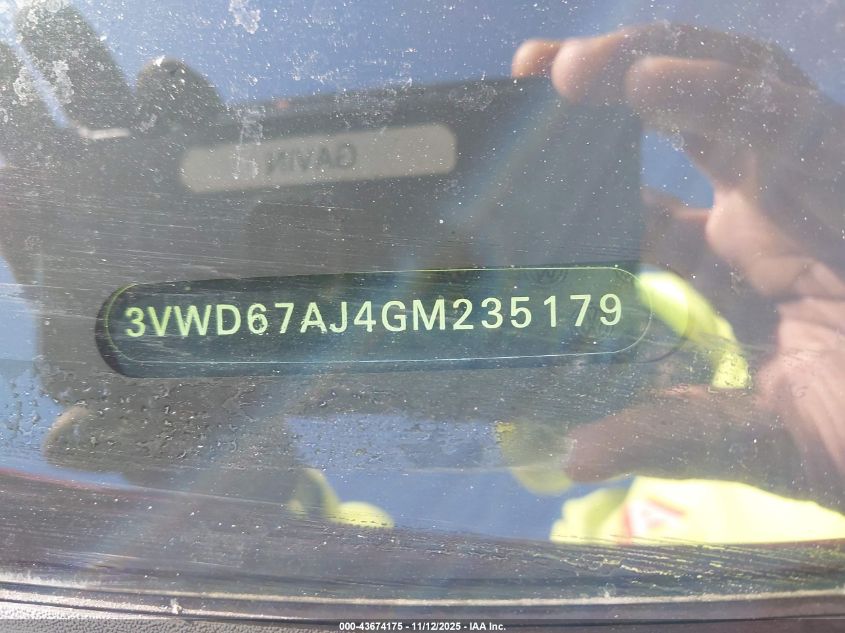 2016 Volkswagen Jetta 1.4T Se VIN: 3VWD67AJ4GM235179 Lot: 43674175