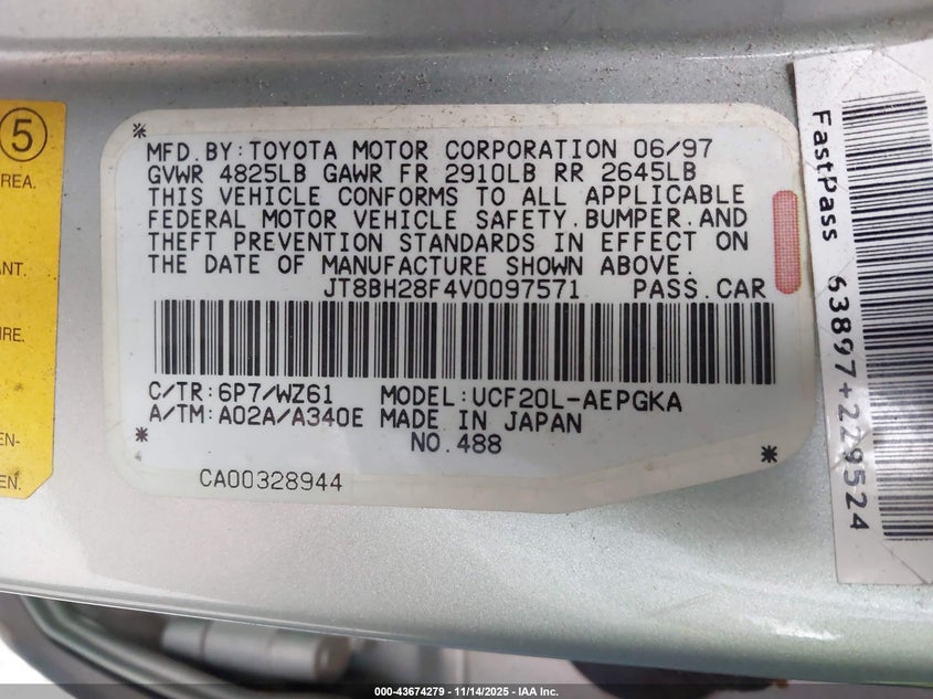 JT8BH28F4V0097571 1997 LEXUS LS photo no. 9