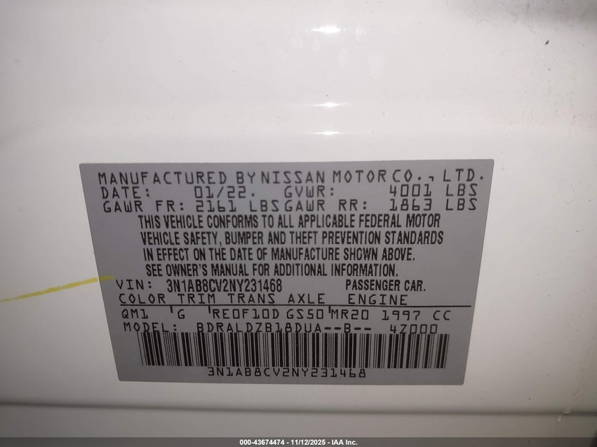 3N1AB8CV2NY231468 2022 NISSAN SENTRA photo no. 9