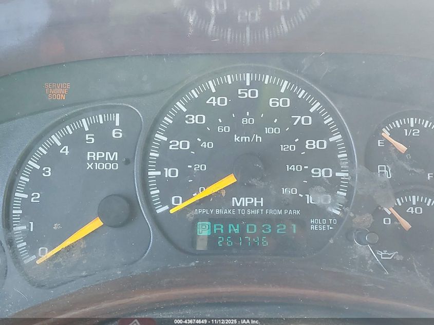 2001 Chevrolet Suburban 1500 Lt VIN: 3GNEC16TX1G283841 Lot: 43674649