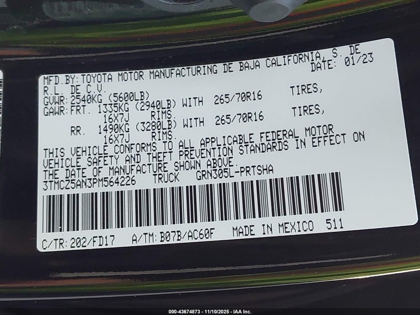 2023 TOYOTA TACOMA TRD OFF ROAD - 3TMCZ5AN3PM564226