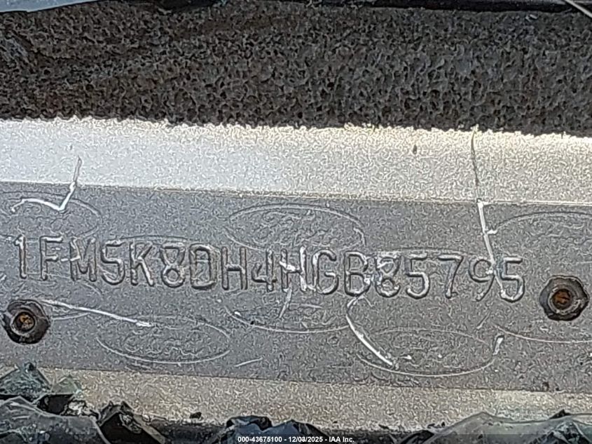 2017 Ford Explorer Xlt VIN: 1FM5K8DH4HGB85795 Lot: 43675100