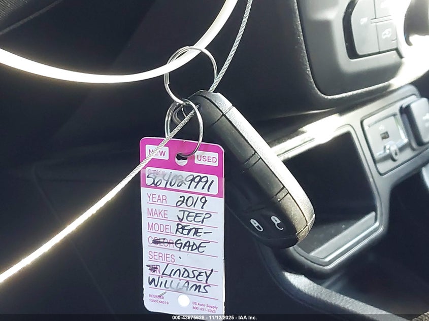 2019 Jeep Renegade Latitude Fwd VIN: ZACNJABB7KPJ77484 Lot: 43675628