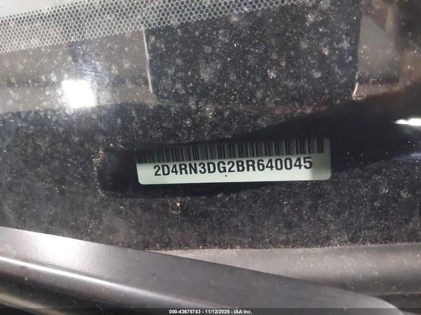 2011 Dodge Grand Caravan Mainstreet VIN: 2D4RN3DG2BR640045 Lot: 43675743