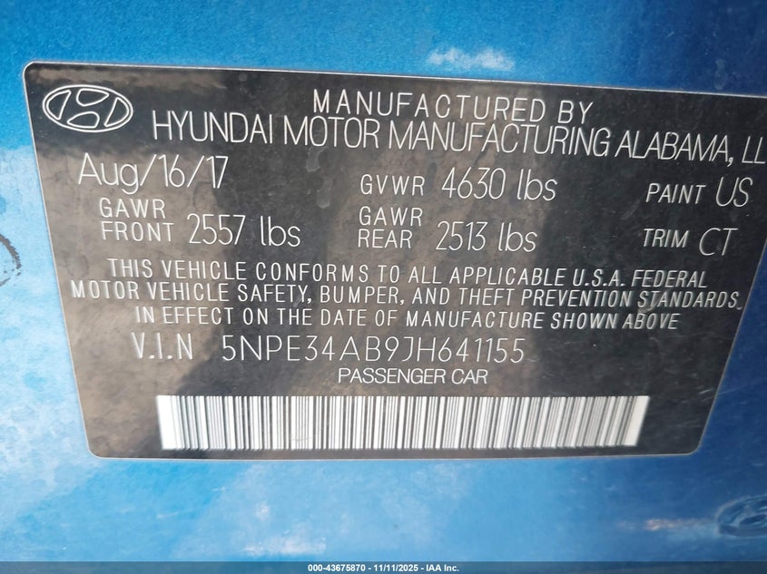 2018 HYUNDAI SONATA LIMITED 2.0T 5NPE34AB9JH641155