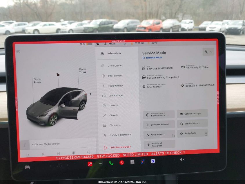 2021 Tesla Model Y Long Range Dual Motor All-Wheel Drive VIN: 5YJYGDEEXMF194389 Lot: 43675952