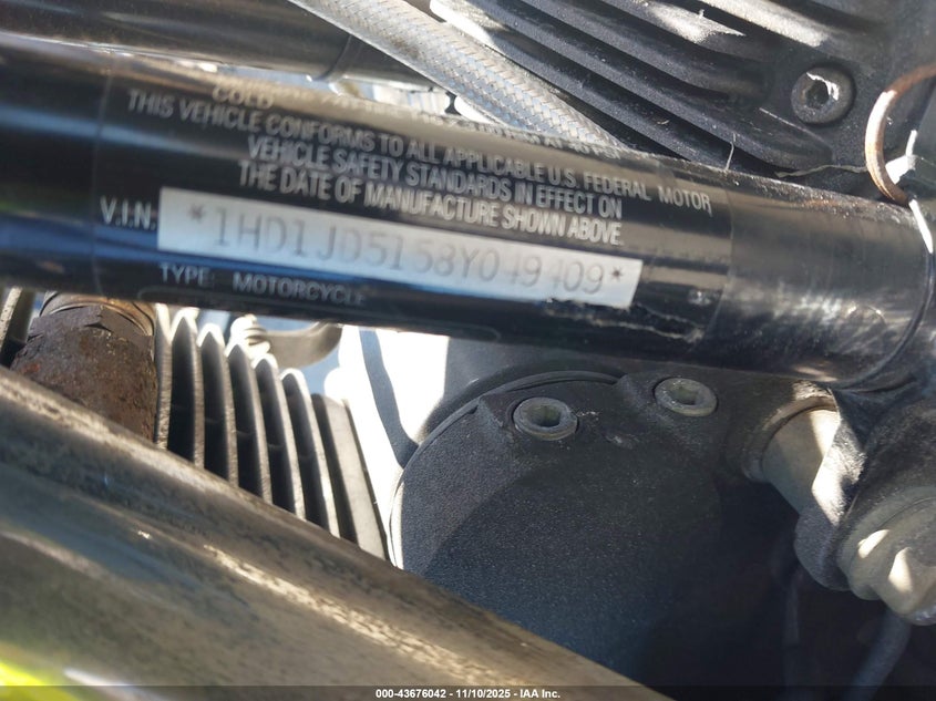 2008 Harley-Davidson Flstn VIN: 1HD1JD5158Y049409 Lot: 43676042