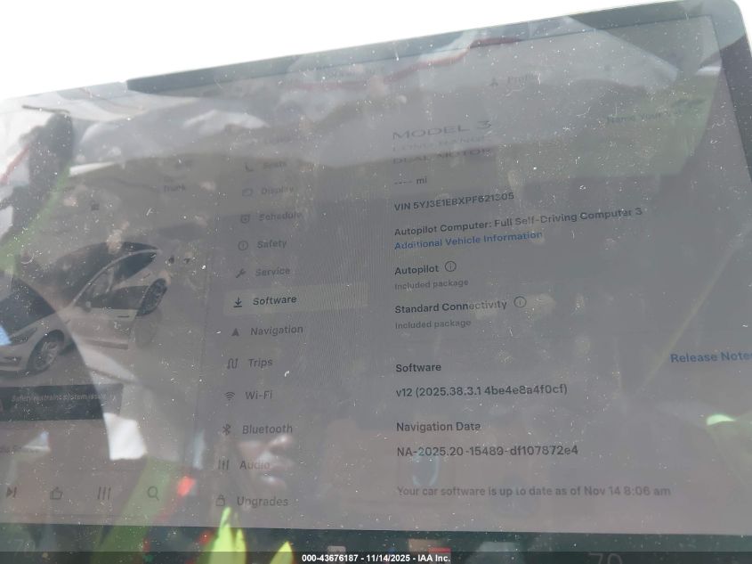 2023 Tesla Model 3 Long Range Dual Motor All-Wheel Drive VIN: 5YJ3E1EBXPF621305 Lot: 43676187