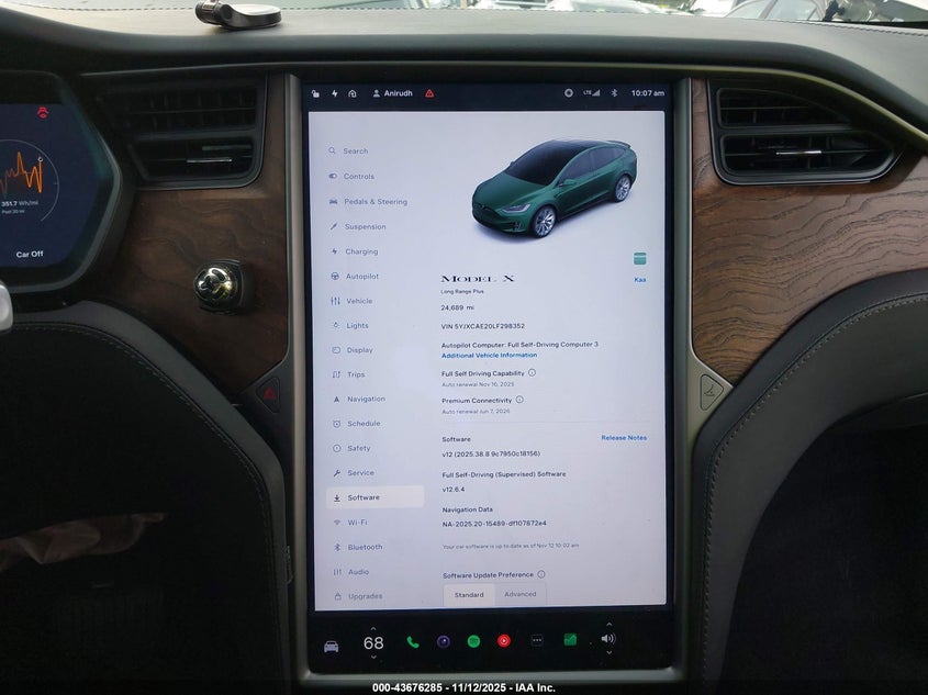 2020 Tesla Model X Long Range Dual Motor All-Wheel Drive/Long Range Plus Dual Motor All-Wheel Drive VIN: 5YJXCAE20LF298352 Lot: 43676285