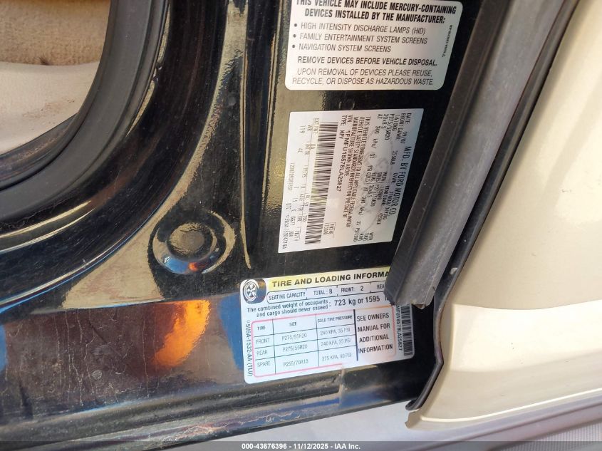 2008 Ford Expedition Eddie Bauer/King Ranch VIN: 1FMFU18578LA25827 Lot: 43676396