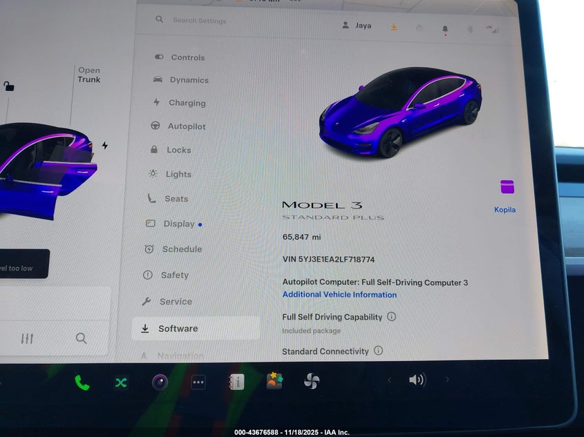 2020 Tesla Model 3 Standard Range Plus Rear-Wheel Drive/Standard Range Rear-Wheel Drive VIN: 5YJ3E1EA2LF718774 Lot: 43676588
