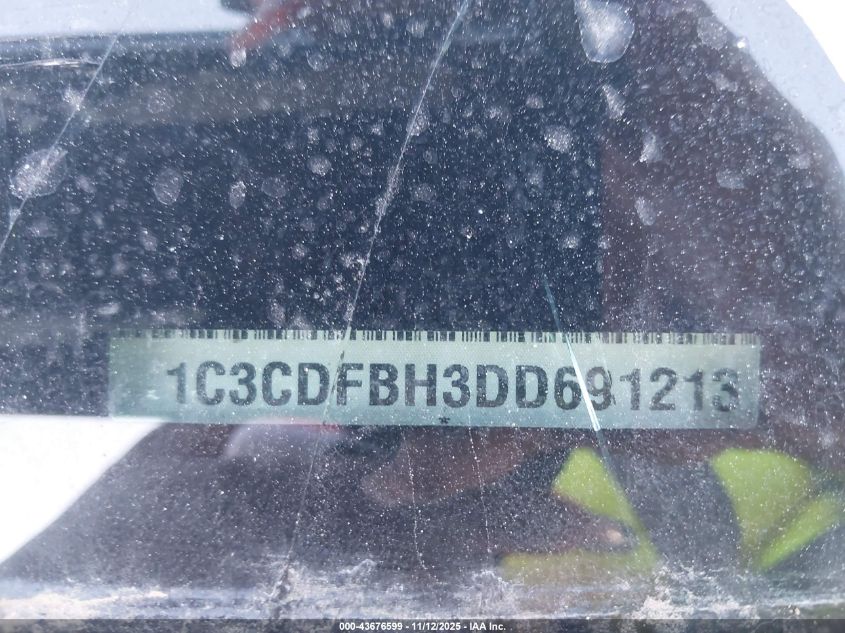 2013 Dodge Dart Rallye VIN: 1C3CDFBH3DD691213 Lot: 43676599