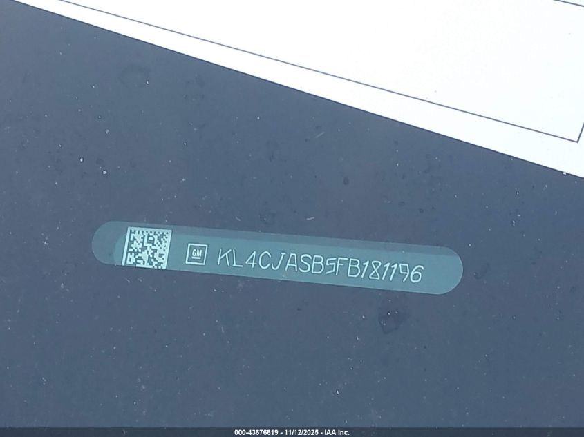 2015 Buick Encore VIN: KL4CJASB5FB181196 Lot: 43676619