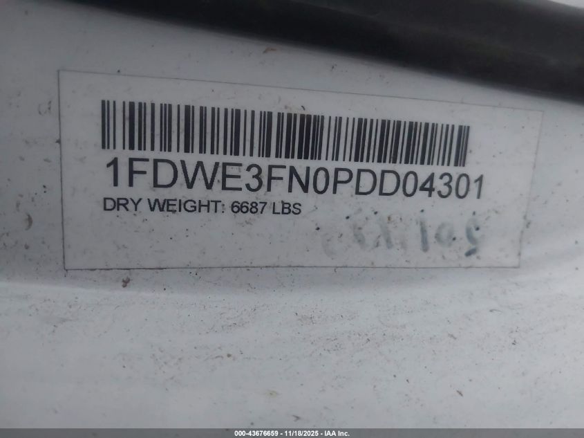 2023 Ford E-350 Cutaway VIN: 1FDWE3FN0PDD04301 Lot: 43676659