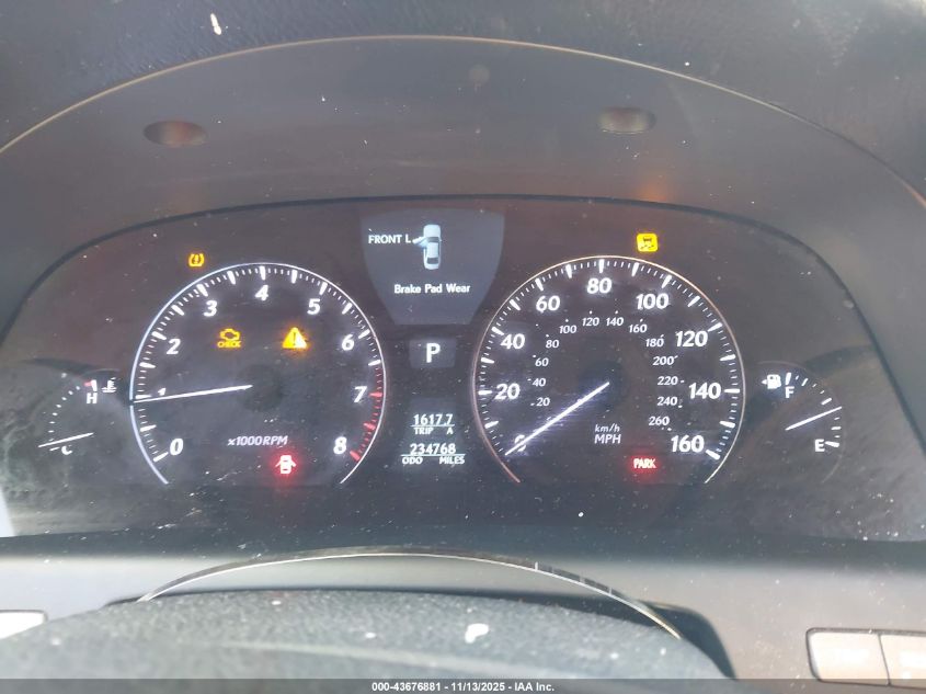 2009 Lexus Ls 460 VIN: JTHCL46F895001211 Lot: 43676881