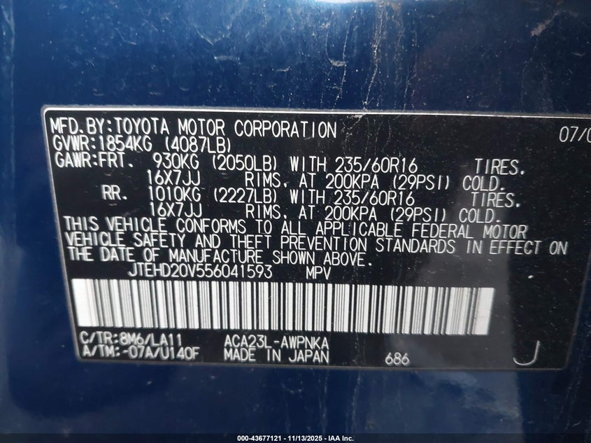 JTEHD20V556041593 2005 TOYOTA RAV 4 photo no. 9
