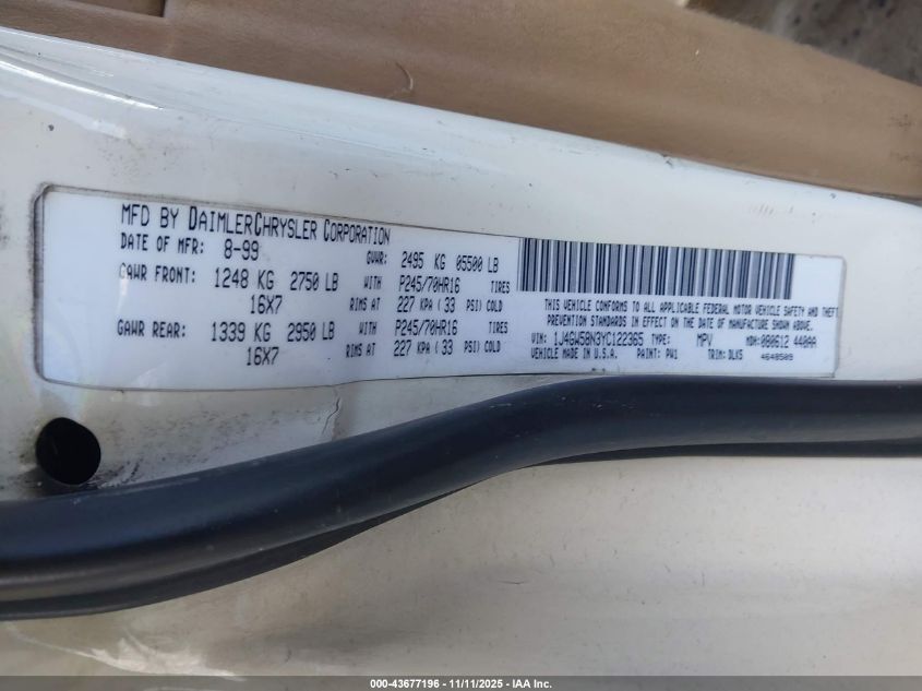 2000 Jeep Grand Cherokee Limited VIN: 1J4GW58N3YC122365 Lot: 43677196