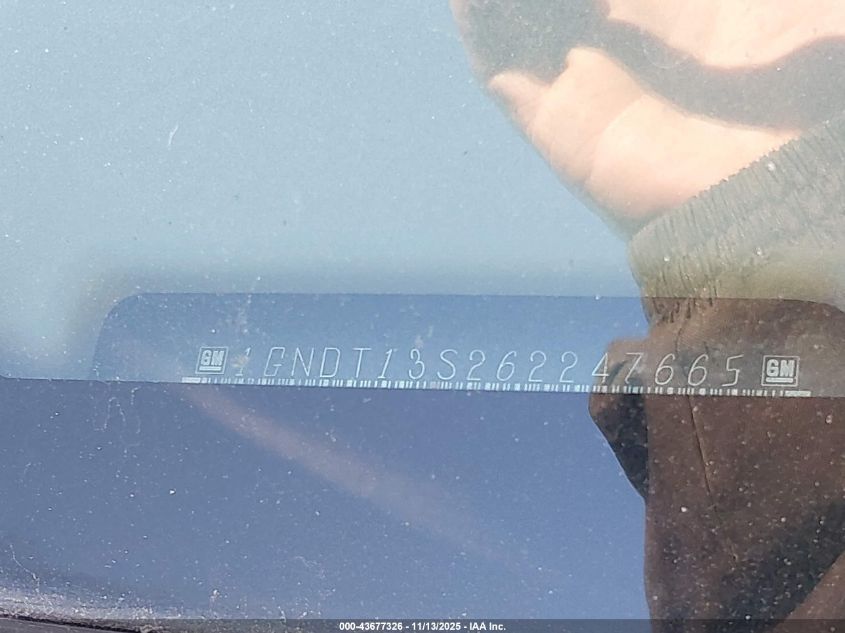 2006 Chevrolet Trailblazer Lt VIN: 1GNDT13S262247665 Lot: 43677326