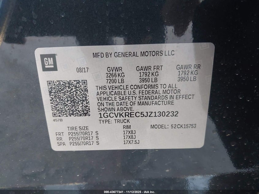 2018 CHEVROLET SILVERADO 1500 1LT - 1GCVKREC5JZ130232