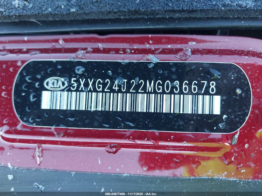 2021 Kia K5 Lx VIN: 5XXG24J22MG036678 Lot: 43677406