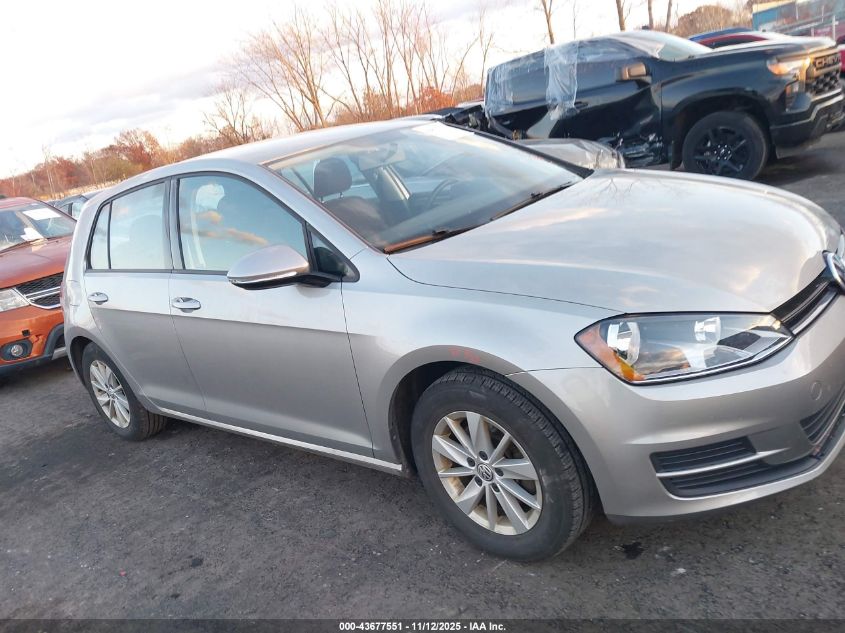 2017 Volkswagen Golf Tsi S 4-Door/Tsi Se 4-Door/Tsi Sel 4-Door/Tsi Wolfsburg Edition 4-Door VIN: 3VW217AUXHM012615 Lot: 43677551