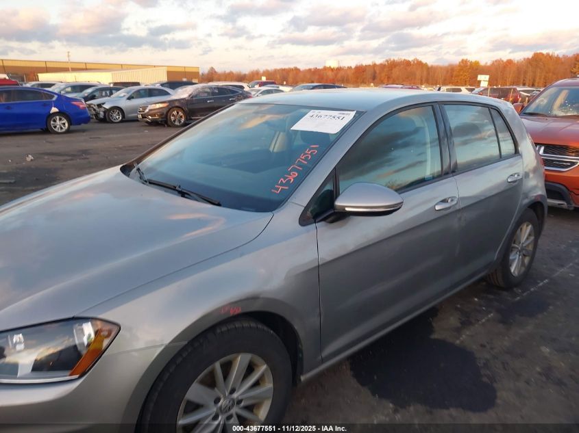 2017 Volkswagen Golf Tsi S 4-Door/Tsi Se 4-Door/Tsi Sel 4-Door/Tsi Wolfsburg Edition 4-Door VIN: 3VW217AUXHM012615 Lot: 43677551