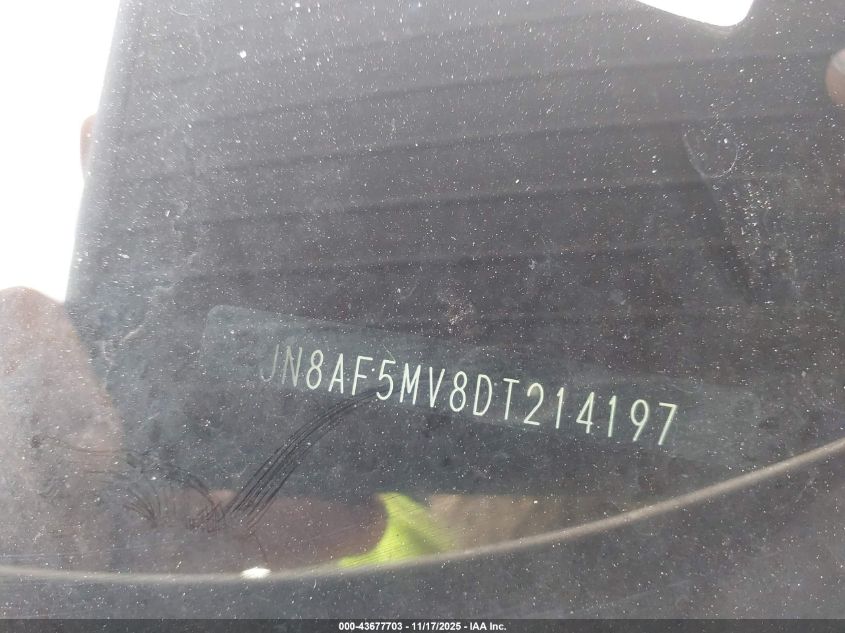 2013 Nissan Juke Sl VIN: JN8AF5MV8DT214197 Lot: 43677703