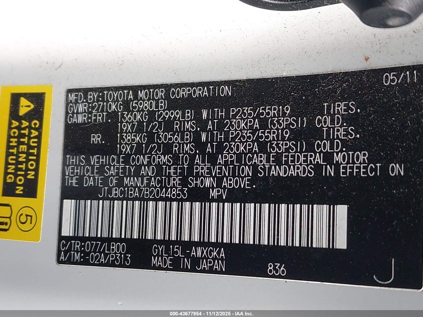 JTJBC1BA7B2044853 2011 LEXUS RX photo no. 9