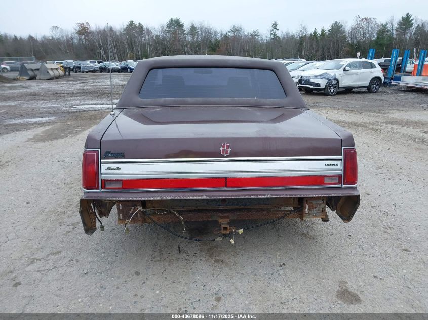1988 Lincoln Town Car VIN: 1LNBM81F0JY771409 Lot: 43678086